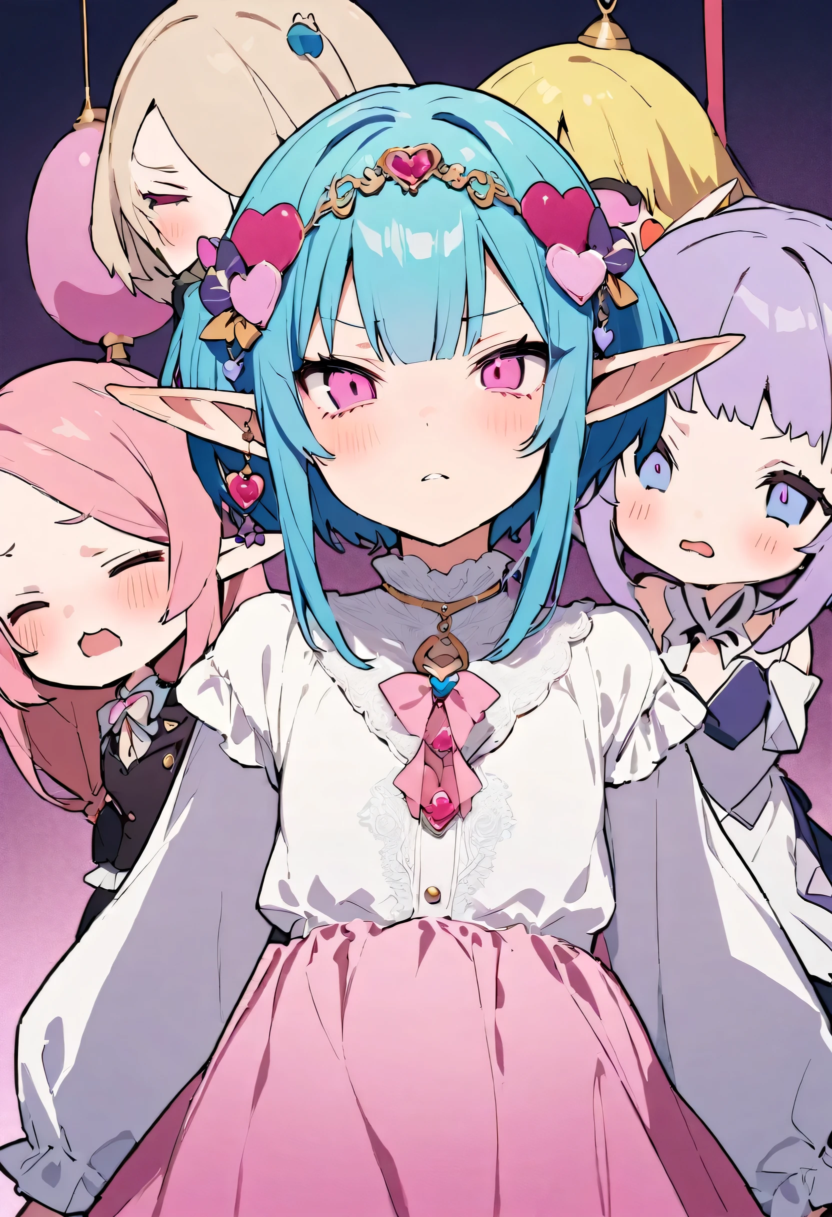 masterpiece, highest quality, Illustration of the novel, High resolution, 18+ Adult content, Sensual, Intimate, Emotional, Passionate, romantic, sweet, Adorable, Innocent, Pure, Charming, Charming, Charm, Mysterious, Charming, Charming, Immersive, Charming, dream-like, Surreal, Imaginative, Whimsical, artistic, Avant-garde, timeless, elegant, Sophisticated, chic, Sophisticated, personality, original, Charming,((Loli Elf:1.3)),((A look of disgust:1.3))、Upper Body、(Little)