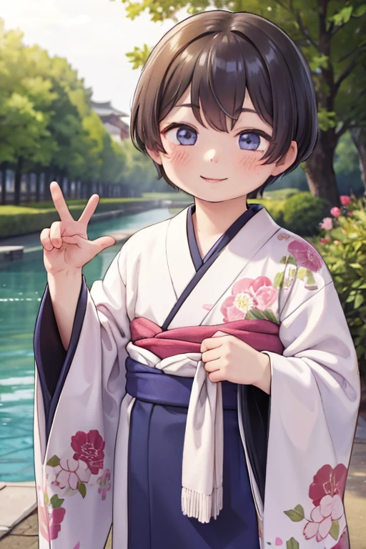 boy　smile　kimono