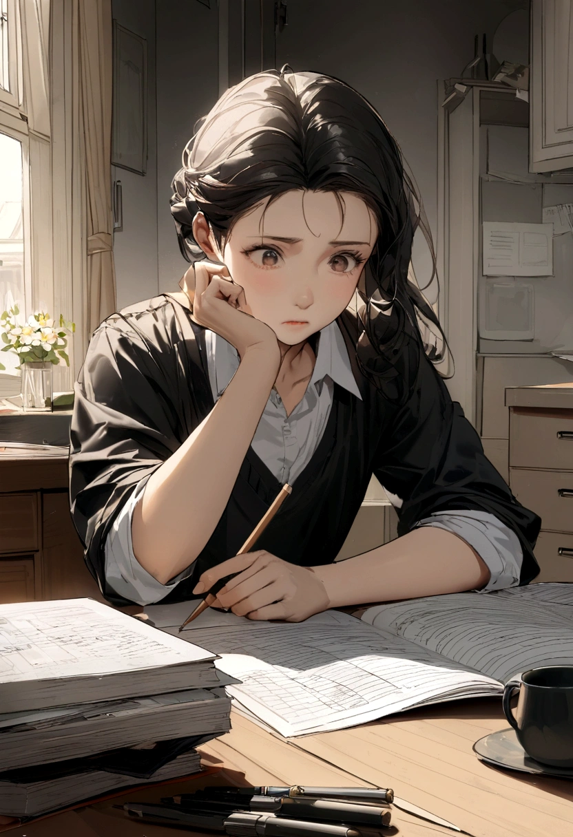 A Shanghai parent helps his third-grade child with homework at home,Very tiring scene,The reason is that the final exam is coming soon.,Worried about children not doing well in exams,A 10 second video is required