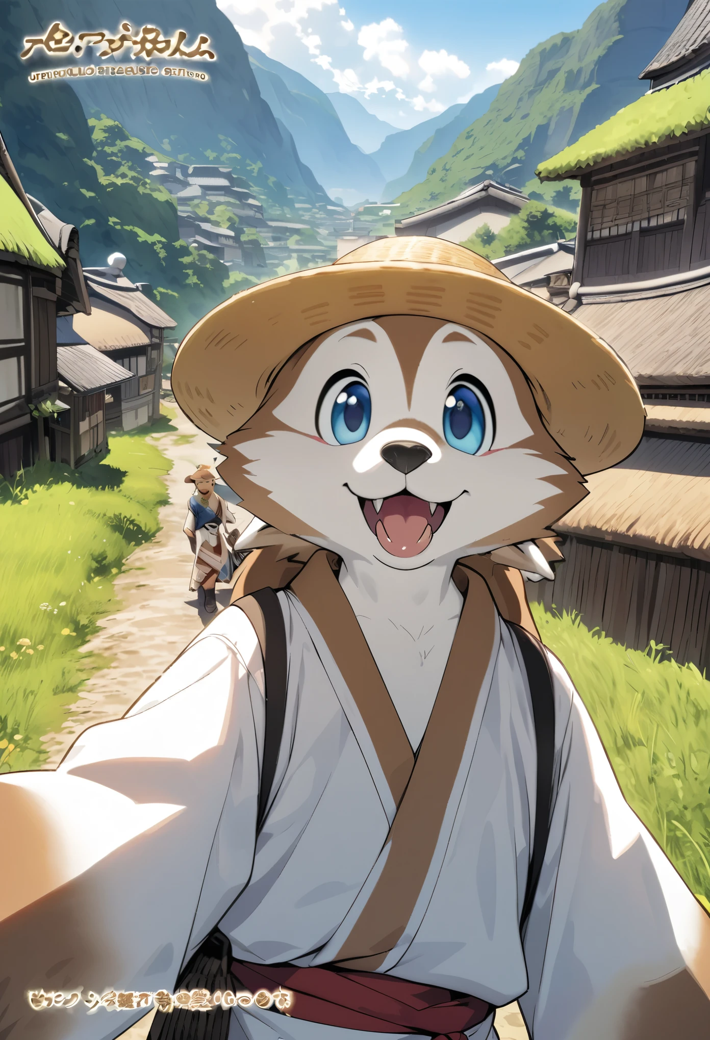 cover_page, super high resolution, detailed background, World Heritage Site, boy, girl, Happy, joyful, absurdres(Photos of solo travelers)(kemono, furry anthro),