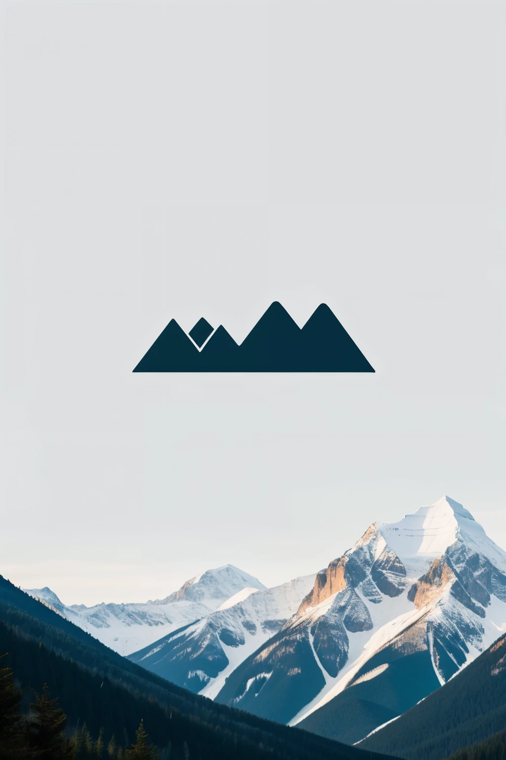 logo of a curvy mountain, minimalista
