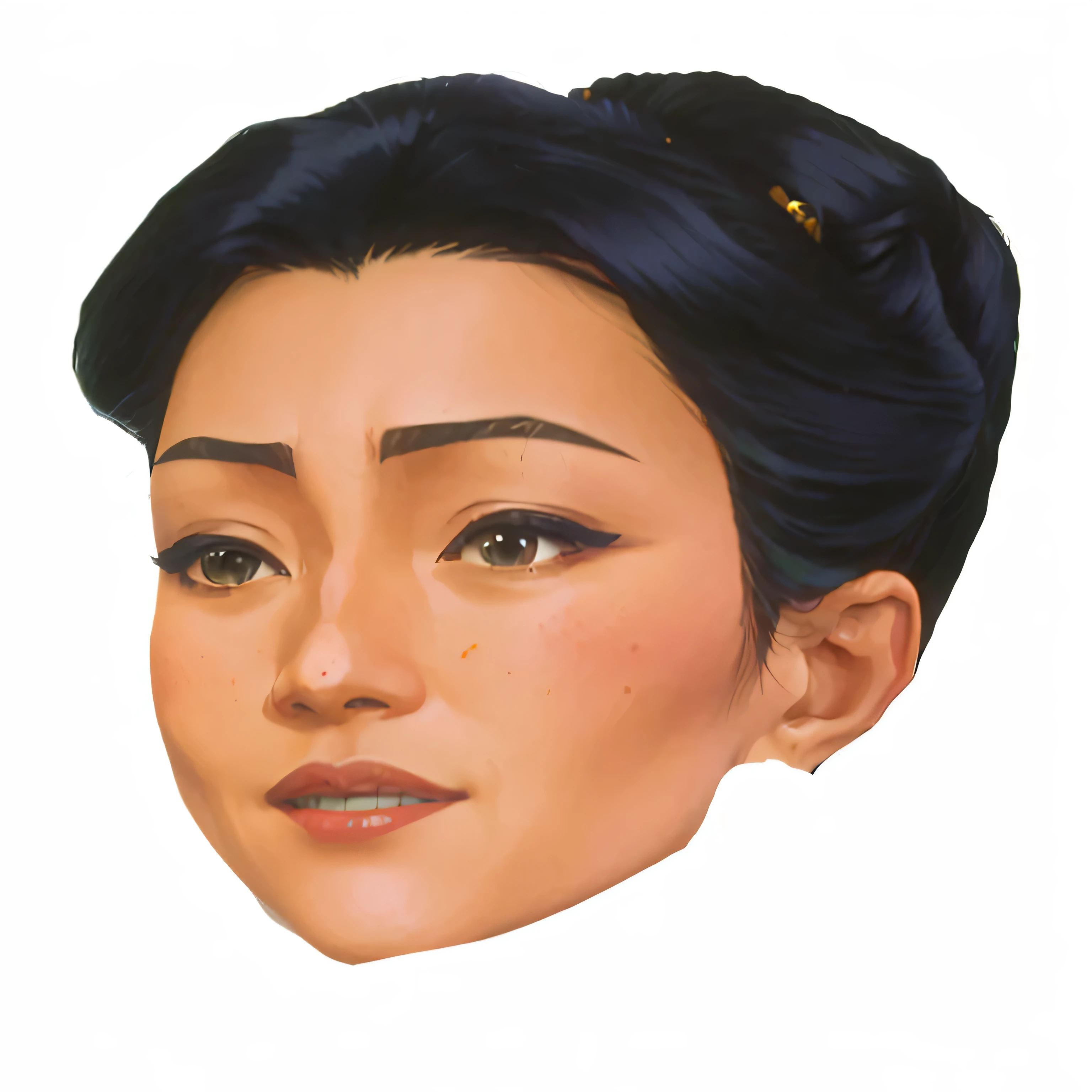 a close up of a woman's face with a black hair, yayoi kasuma, itsuko azuma, maya takamura, asian face, akiko takase, fubuki, maya fey from ace attorney, tsugumi ohba, mariko mori, mitsumayo, kaoru mori, yuuki hagure, yasumoto oka