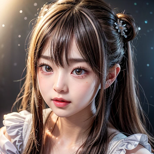 NSFW, 8k, High-level, absurd, masterpiece, best quality, primitive, very detailed CG, very detailed wallpaper, perfect lighting, Extremely detailed (((The personifying " Mio Imada " as a  Girl))), MysticSight, Tyndall effect, Tyndall scattering, Studio gray background with (many Dazzling RainbowColor particles BokeH:1.28), (RoundlyButts, ThighGap), (Exposed:0.4), (Assfocus with looking ahead), BREAK (NOGIZAKA face variations) Extremely Detailed very KAWAII face variations, perfect anatomy, Childish, captivating gaze, elaborate detailed Eyes with (sparkling highlights:1.28), long eyelashes、Glossy RED Lips with beautiful details, Coquettish tongue, Rosy cheeks, Radiant PearlSkin with clear transparency . { (Dynamic LifeLike expressions:1.4) | :d) }, (large eyes:-1) .