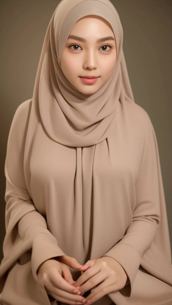 malay beautiful girl in hijab, intricate detailed hijab, beautiful detailed eyes, beautiful detailed lips, extremely detailed face, long eyelashes, very big firm breast, delicate facial features, serene expression, graceful pose, natural lighting, soft color palette, warm tones, cinematic composition, high quality, 8k, ultra-detailed, photorealistic, masterpiece