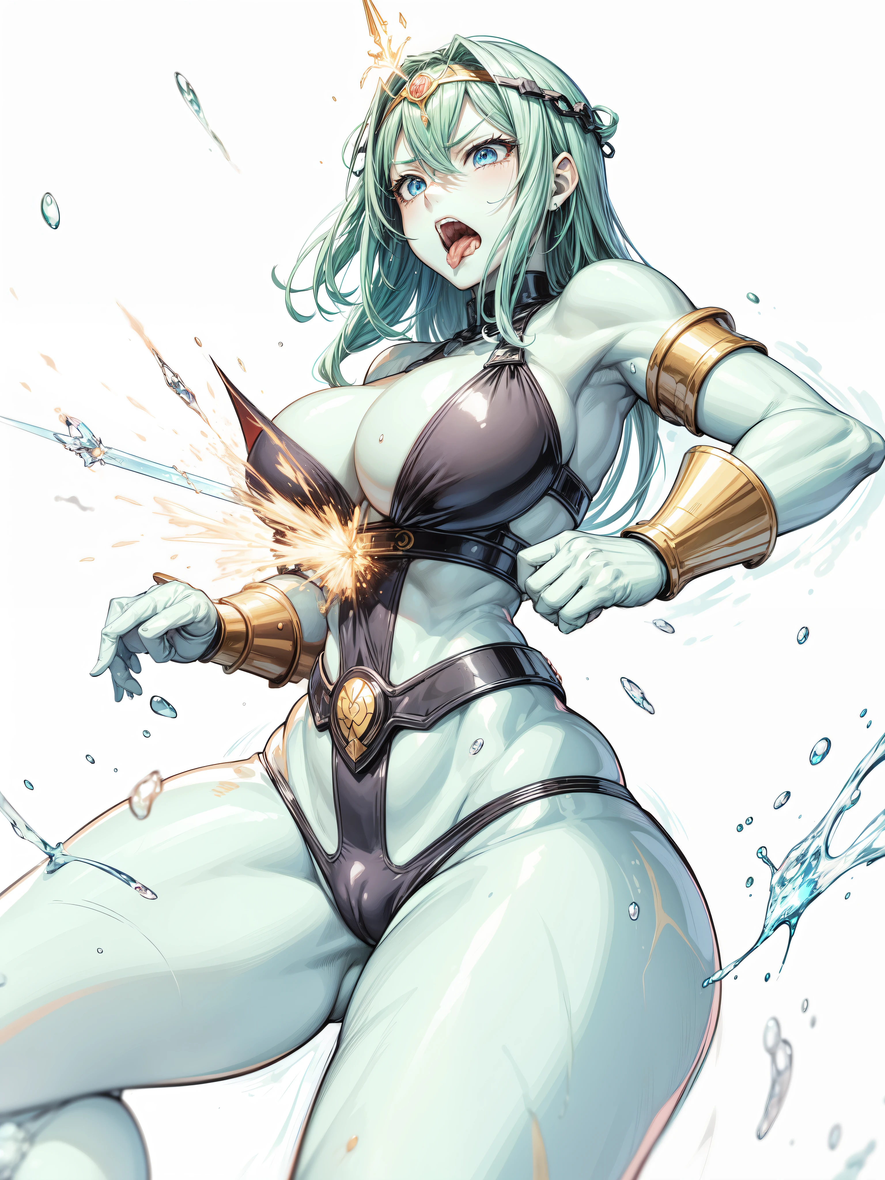 Female Combatant、Blonde Japan girl、Close-up of a girl in a black bikini、Black shiny bikini、Black boots、A golden snake circlet on his head、Saiyan Girl, wonderful, Nano Girl, Female body type, Inspired by Hiromu Arakawa, Anime Manga Robot!! Anime Girls, Fubuki, Full Body Suit, by Hiromu Arakawa、wonderful, silk, Beautiful and attractive anime , Anime Girls of the future, tears,Drooling,Pee,Sweat,Tongue out,incontinence,Peeing、Estrus、Eyes wide open,Estrus,Blushing,Nipples are erect,Face is hot、Lust、incontinence、Armpit Hair、pubic hair、Anguished expression、Doomsday Demon、Stabbed with a sword、Blood is splattered
