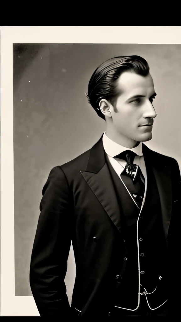 arafed photo of a man in a suit and tie posing for a picture, a black and white photo inspired by Alexander Sharpe Ross, flickr, art nouveau, gustave bauman, 1 8 8 0 s photograph, handsome man, 1 8 0 0 s vintage, vintage photo from 10, taken in the mid-late 1800s
