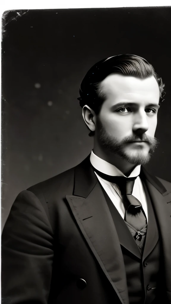 arafed photo of a man in a suit and tie posing for a picture, a black and white photo inspired by Alexander Sharpe Ross, flickr, art nouveau, gustave bauman, 1 8 8 0 s photograph, handsome man, 1 8 0 0 s vintage, vintage photo from 10, taken in the mid-late 1800s