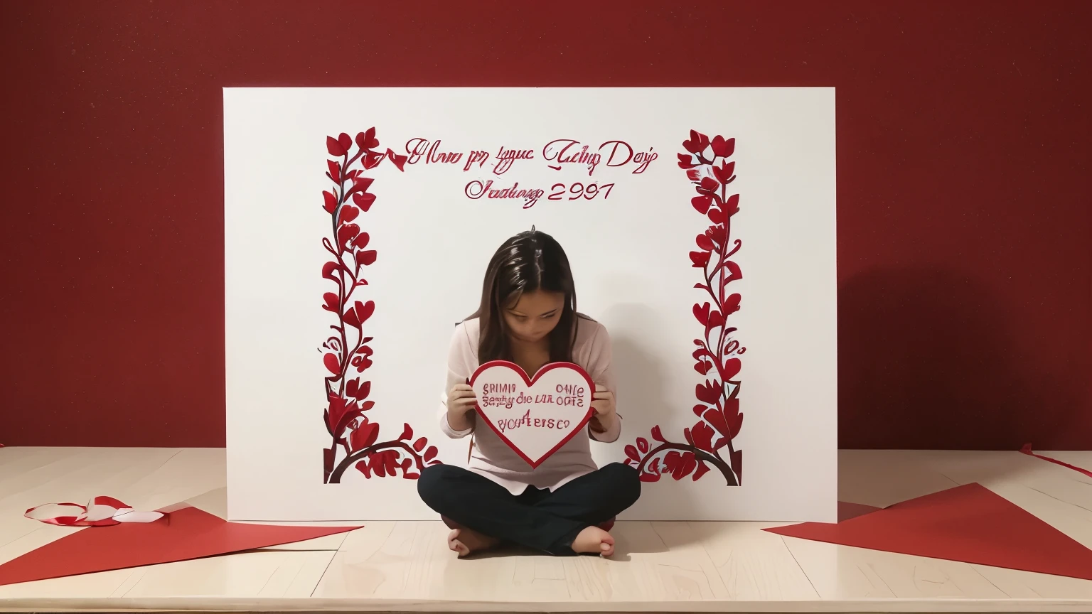 video and sound valentines day greeting card. the background will be at the wall. the image will be widescreen