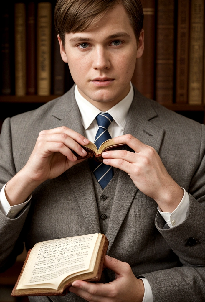 old mormon missionary holding scriptures