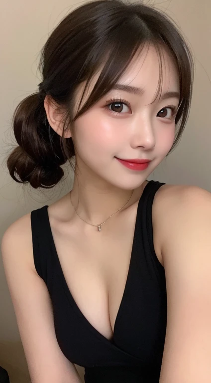 Tabletop, highest quality, shape, Very detailed, finely, High resolution, 8k wallpaper, 完璧なダイナミックな構shape, Beautiful and exquisite, Medium Hair, Small breasts, Natural color lip, Random sexy poses,smile,20-year-old girl、Midnight、Beautiful and elaborate face、Perfect and beautiful face,Big eyes、RAW Photos、Lying in bed、Beautiful and exquisite、Small face、Beautiful Duplex、Slim face and figure,Swimwear、Beautiful golden ratio face,Twin ponytail