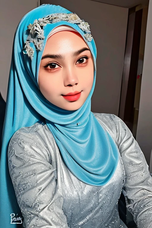 a cute and beautiful hijabi girl, detailed facial features, beautiful detailed eyes, beautiful detailed lips, extremely detailed face, long eyelashes, very firm big breasts , flowy hijab, gentle expression, full body portrait, serene, photorealistic, 8k, high resolution, masterpiece, realistic,soft light, cinematic lighting, warm color palette, intricate details