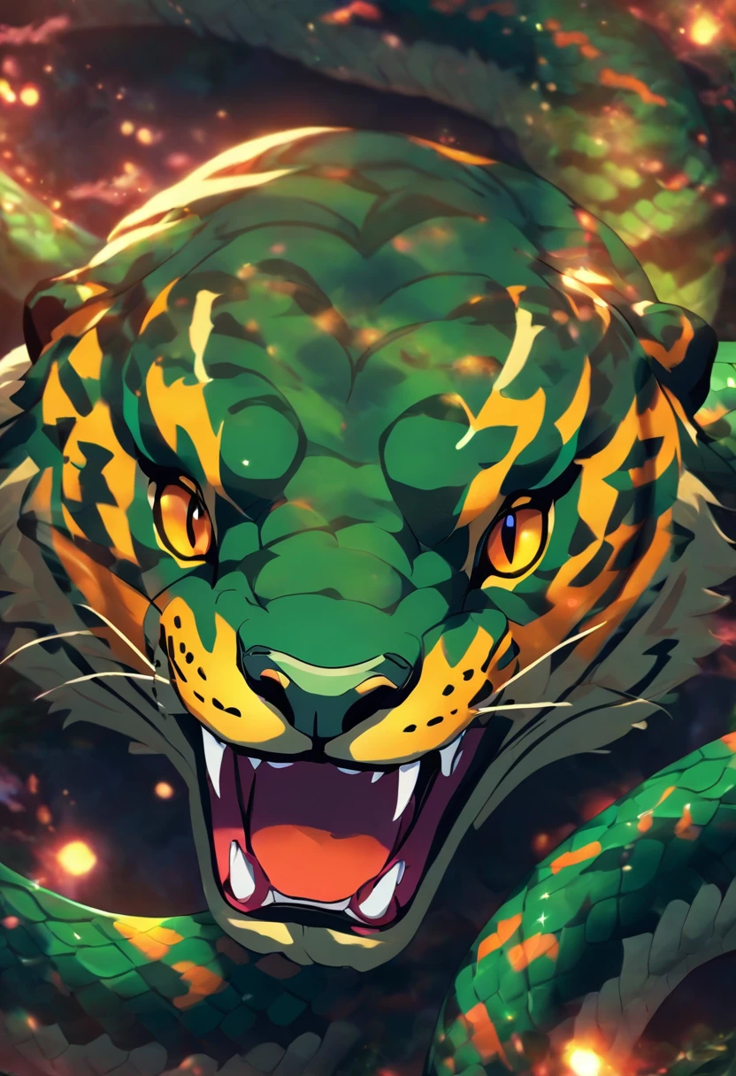 (((serpente head tiger))) best quality, ultra-high resolution, CG detalhado 4K, master part, Krishna, Hindu god,cobra,em cima da cobra, mitologia hindu,((em cima da serpente)), Imagem hindu , aesthetic, Centrado na tela