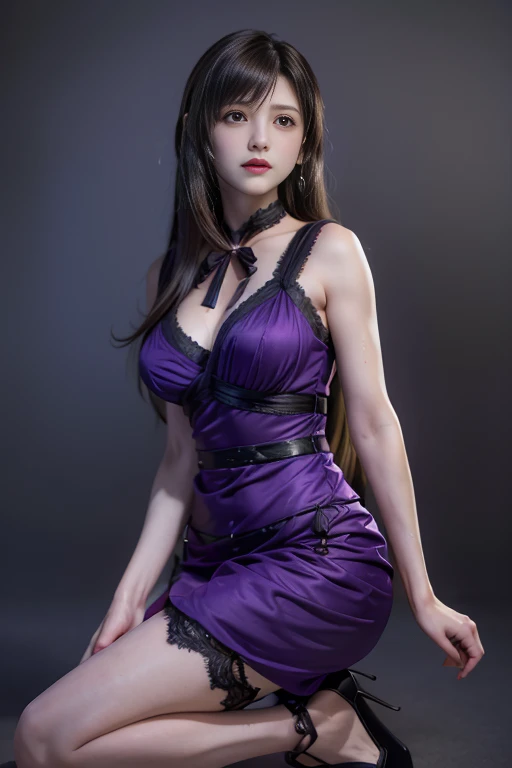 Realistic production, (One guy),tifa1.2(Realistic image of a 19-year-old female model), Bigchest, Curved body (pale-skinned:1.4), (Wearing a gorgeous purple lace tight Kebaya silk dress:1.6), (serius face), (deep understanding), (posing elegantly:1.4), at centre, (Shooting from the waist up:1.4), Shooting from front, insanely details, intricate face details, Intricate hand details, Cinema lenses and lighting, photorealistic colors, Focus sharp, ultra - detailed, Photographed using a DSLR camera, Photorealistic photography, Incredibly realistic environments and scenes, Master composition and photography, Hair behind the ears, hair over eye, long whitr hair, depth of fields, first person perspective, atmosphric perspective, tmasterpiece, Background Balinese ornaments