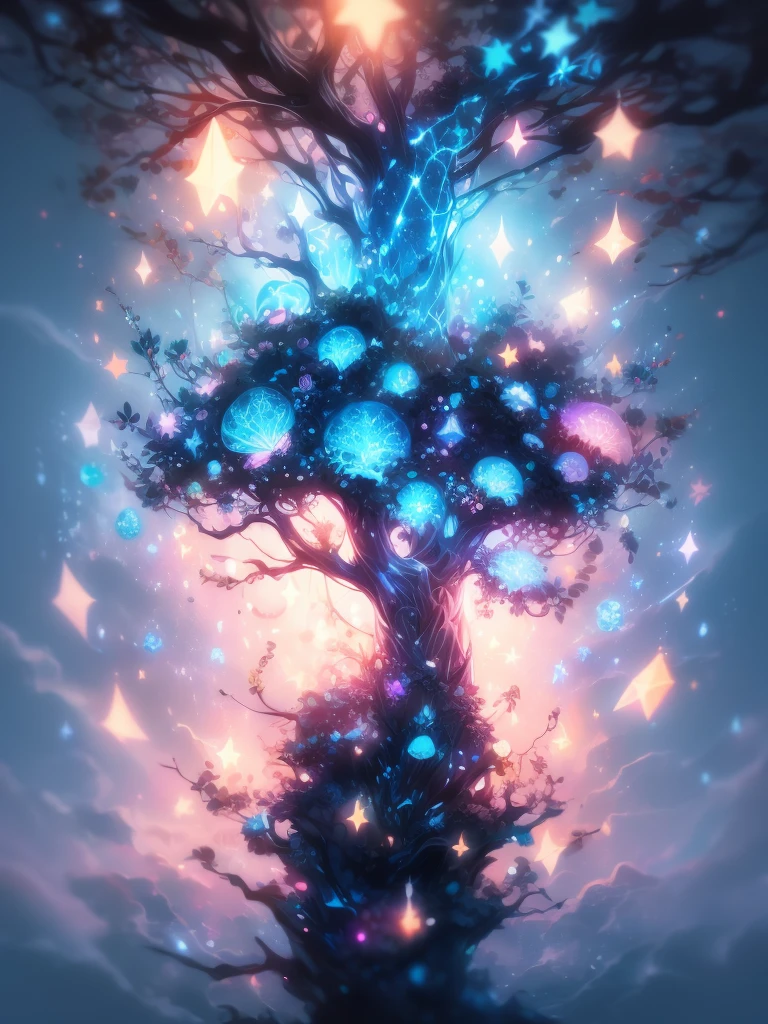 Sea constellation, tentacles, jellyfish, body anatomy, professional photo, high detail, high definition, high resolution fantesy, dark botanical, cyberpunk, bohemian, beautiful background. pastel color palette, dark aesthetic, stardust, speculative botany, thunderous cobweb-like flickering substance, tree branch, fibers, wool, threads, drops rising up, natural colors, smoke screen, watercolor, ink, lead pencil, conceptualism, lumen, octane
