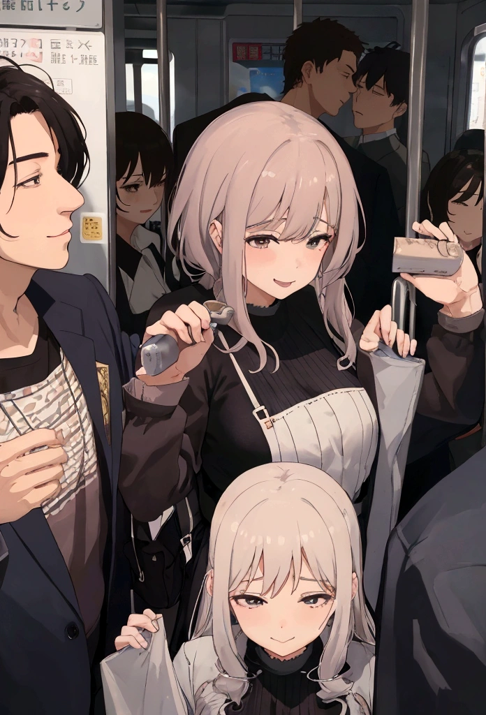 50 year old mature adult woman、Men are surrounding a girl while holding their dicks、Teasing Smile、ejaculation、ちんこから、in the train、Bukkake for girls、Thick thighs、、Males are huddled、Neighborhood Auntie