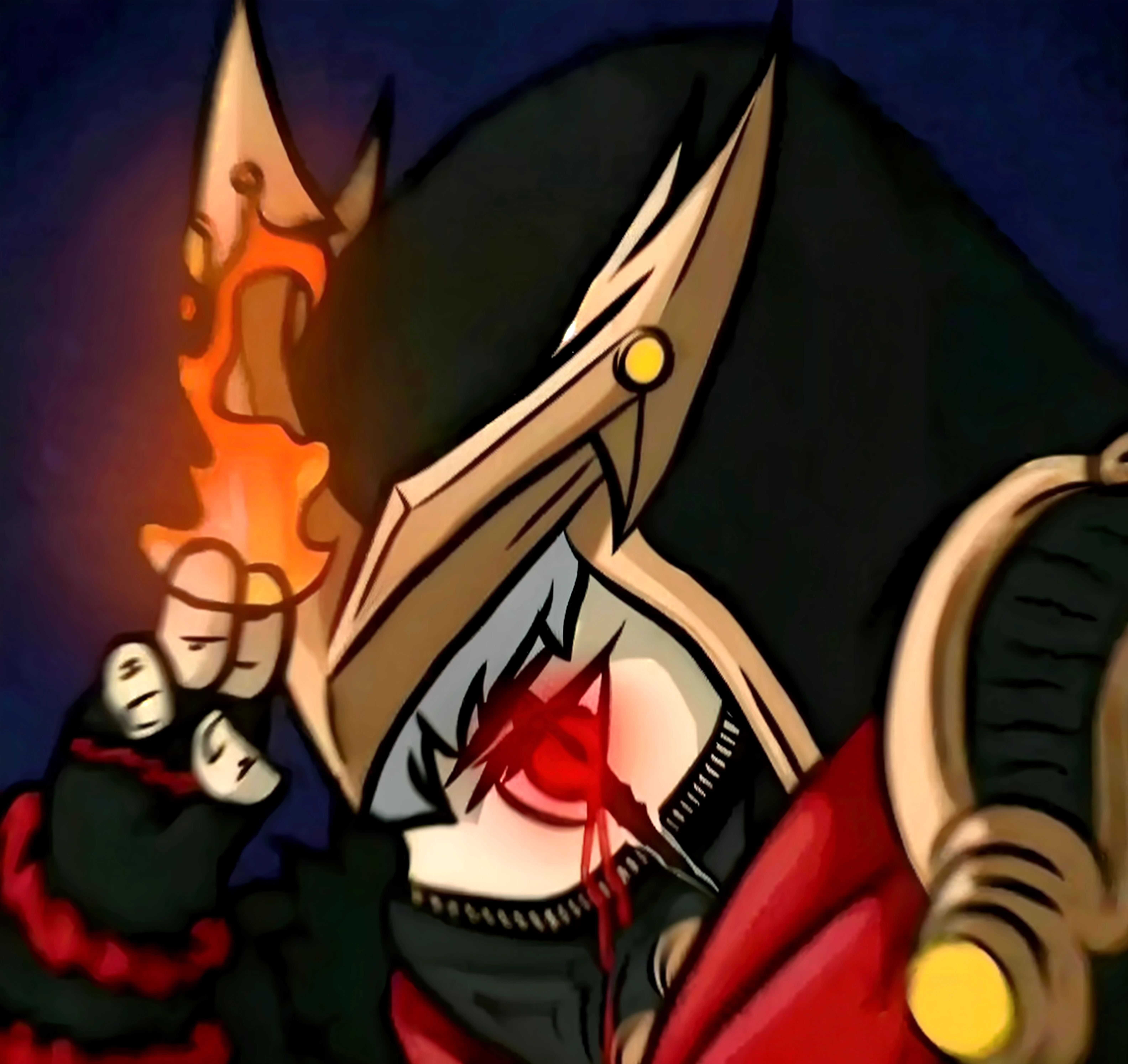 Dogy.1boy, (a lot of blood:2.4)single, adult, mature, tall muscular male, broad shoulders, handsome, dog head, glowing red eyes ,angular chin, glittering golden armor, holy light, light art, light painting, wildlife photography