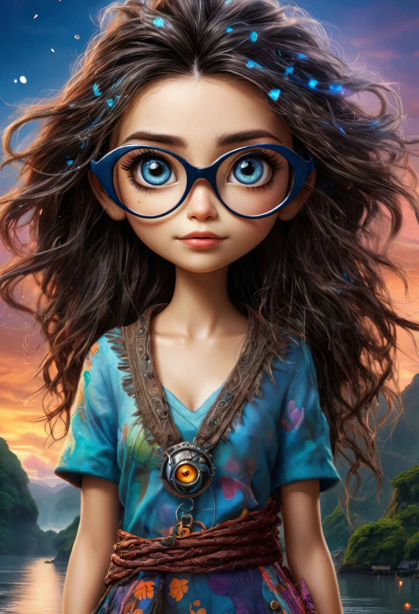 omeone wrote a notepad with a heart on it and a pair of glasses, notebook, large)}], cutie, [ forgetful ], fanart, special, doodle, [ realistic photo ]!!, [ [ hyperrealistic ] ], cute, on a notebook page, colored, wallpaper”, beautiful image, you're something special, childhood memory, beutiful, header text”,view from height,full-body-shot,niobium The Alien Entity Moana, sassiness temper,natural skin textures, hyper realisitc, hyper detailed,Extremely detailed,High contrast, ,Realistic,Ultra Detailed,intricate details,realistic humid skin,extremely intricate,Epic Realistic, Romantic, cinematic style,irina yermolova, messy hair,luminous eyes,extremely detailed, [night landscape],masterpiece,intricate details,faded,eyes extremely detailed, high detailed eyes,32k resolution, Nikon Z9,orc's village of fishers on Li River in  National Forest Park,full body length,mother-of-bismuth TAUN WE from star wars,ominous landscape,flying islands on background in dangerous atmosphere,intricate details,realistic humid skin,extremely intricate details,anatomically correct,faded,eyes extremely detailed, high detailed eyes,UHD,Retina,HDR,natural skin textures, hyper realism, hyper detailed,High contrast,Realism,Ultra Detailed,irina yermolova,close full body shot, masterpiece,faded,32k resolution, Nikon Z9,sunset, a Tim Burton-inspired dreamscape,Bun Hair,(Folk clothes:1.5)