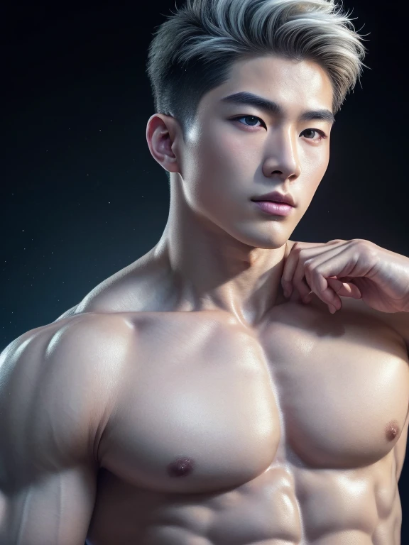 Mind control, hypnotic spiral, (masterpiece, ultra quality, high resolution, 8k, intricate: 1.2), (detailed face:1.2), handsome, Young Korean man, white skin, double eyelids, detailed skin, 1boy, ((realistic)), abs, good lighting quality, muscle veins, ((pale skin)), side view, face, (hypnotic), (viewer pop:1.3)