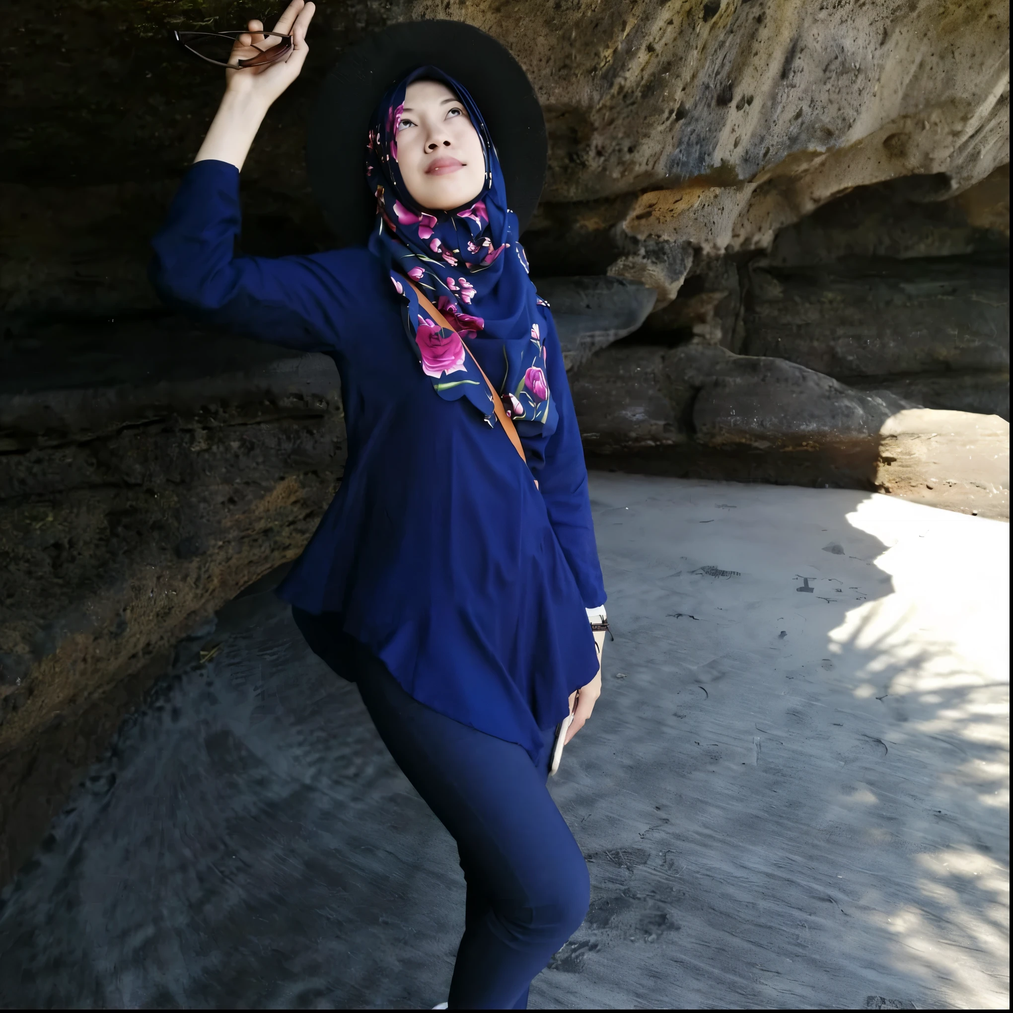 Remove blue blouse and jean. Round big breast. 