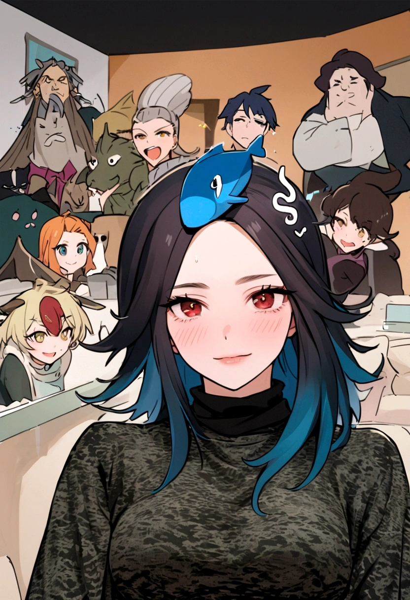 1 , bonito, cabelo preto, comma hair, forehead comma hair, cabelo coreano, estilo de rua, Moletom roxo, brilhante, olhos castanhoss, olhando para o espectador, tronco, (feliz:1),