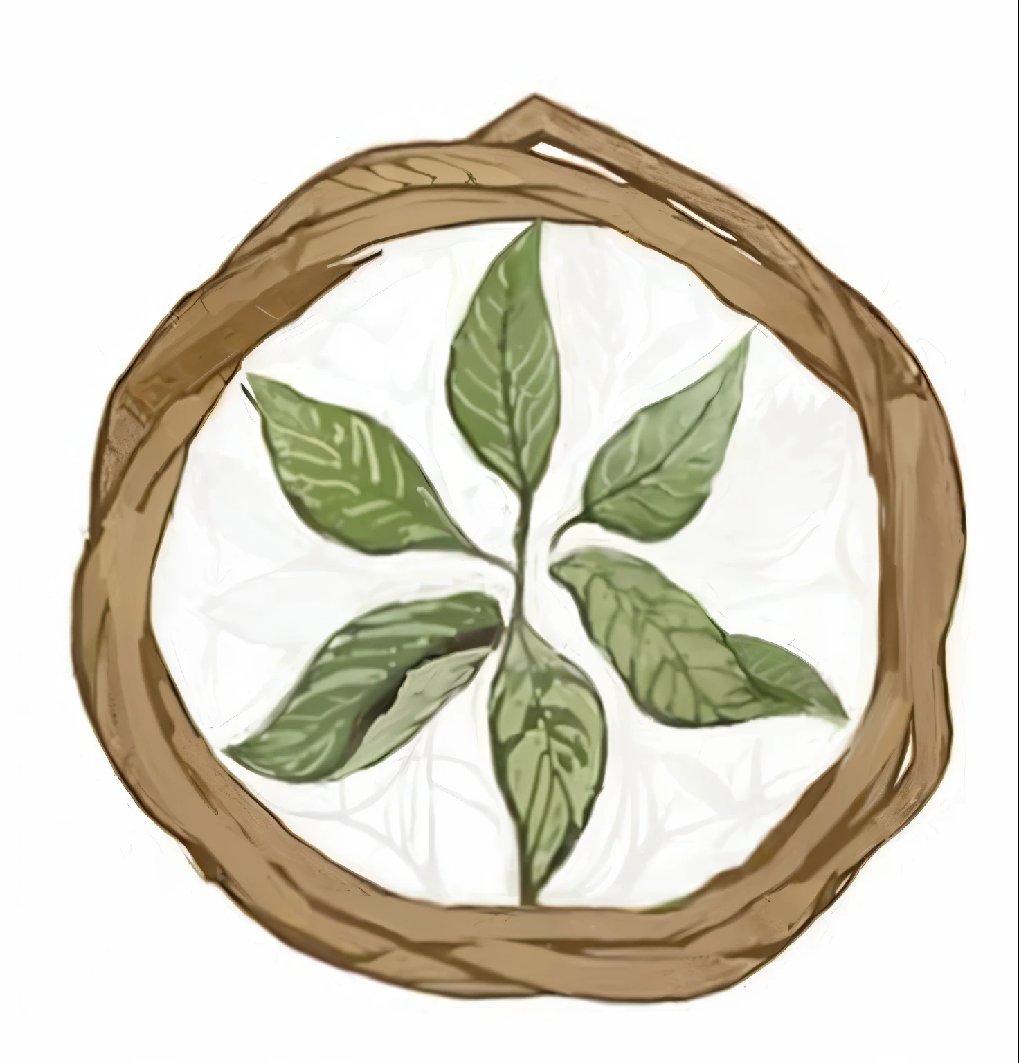 um close de uma cesta com uma folha, logotipo do tema clematis, tree of life seed of doubt, Ayahuasca, the Ayahuasca spirit, vagens de cura, intrincar uma folha inteira de fantasia, artistic representation, feito de folhas, botanical, enchanted terrarium graphic, Admirador de arte, trap feito de folhas, Flor da vida