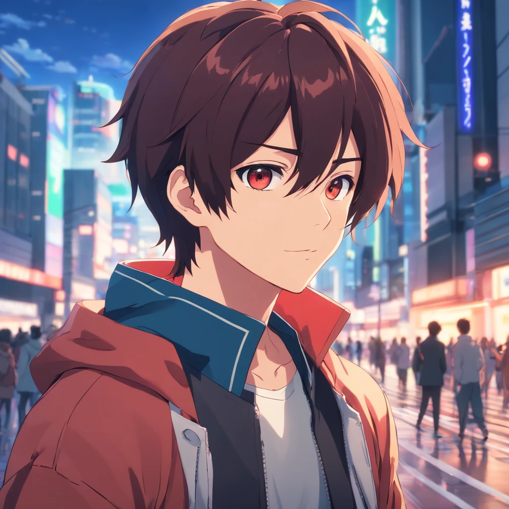 chico anime de pie  con ojos rojos y cabello negro, pose de anime guapo, hombre guapo animado, joven animado, anime moe art style, estilo anime 4k, personaje de anime masculino, chico anime, Retrato anime de un hombre guapo., suave anime cg art, anime rudo 8k, estilo anime masculino, Fondo de pantalla animado 4k