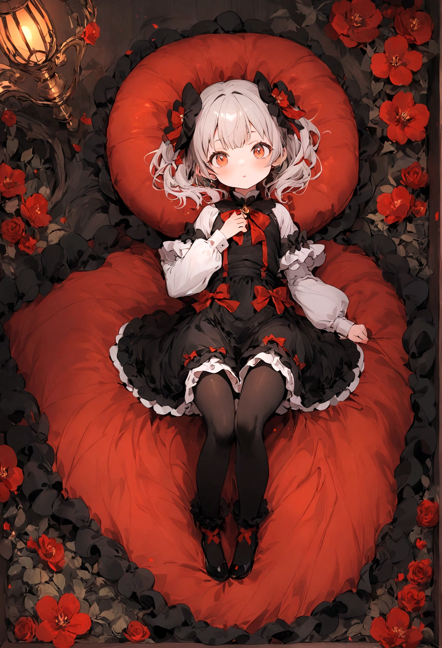 Petite，Lie flat on the bed，whole body，Loli，Tights，underwear