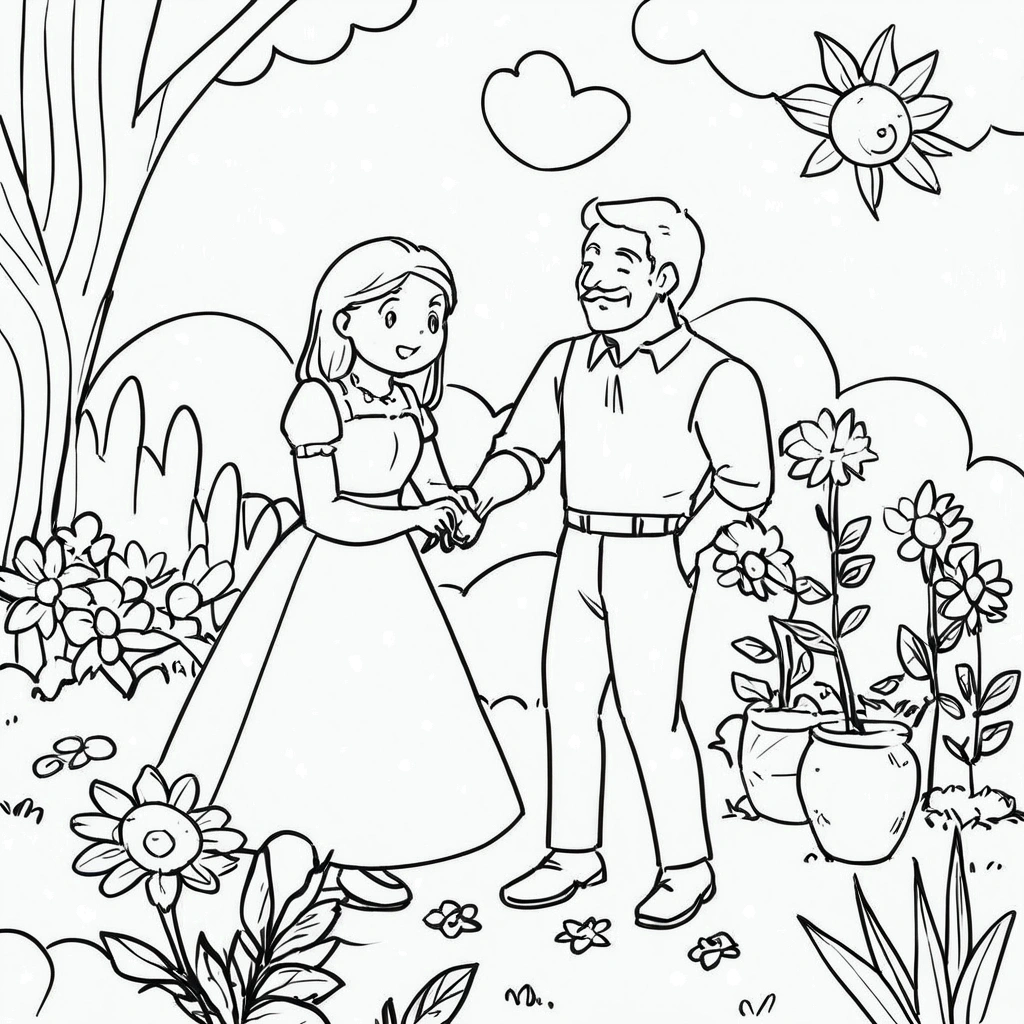 un hombre y una mujer en un jardin