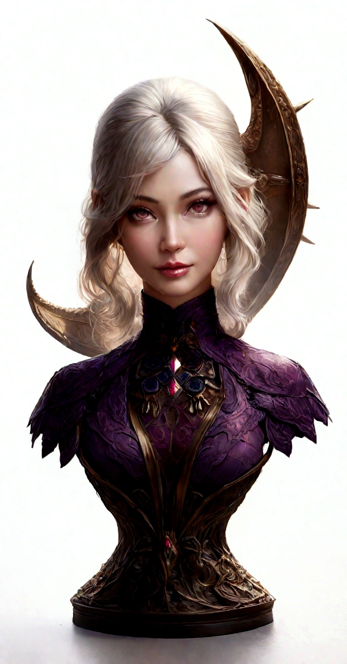 a cute white-haired girl in a purple outfit, chibi style, beautiful detailed eyes, beautiful detailed lips, extremely detailed face, dragon warrior, standing in front of a white background, (best quality,4k,8k,highres,masterpiece:1.2),ultra-detailed,(realistic,photorealistic,photo-realistic:1.37),fantasy,intricate details,highly detailed,vibrant colors,soft lighting
