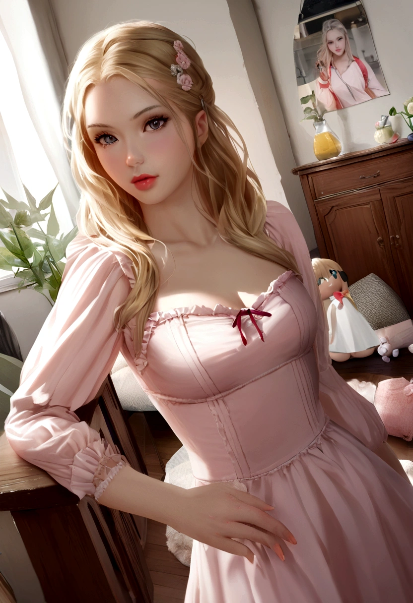 prompt: 'person, elegant dress, formal attire, detailed eyes, detailed lips, beautiful face, sophisticated style, confident posture, high-resolution rendering, vibrant colors, soft lighting'(Hand in panties:1.8),