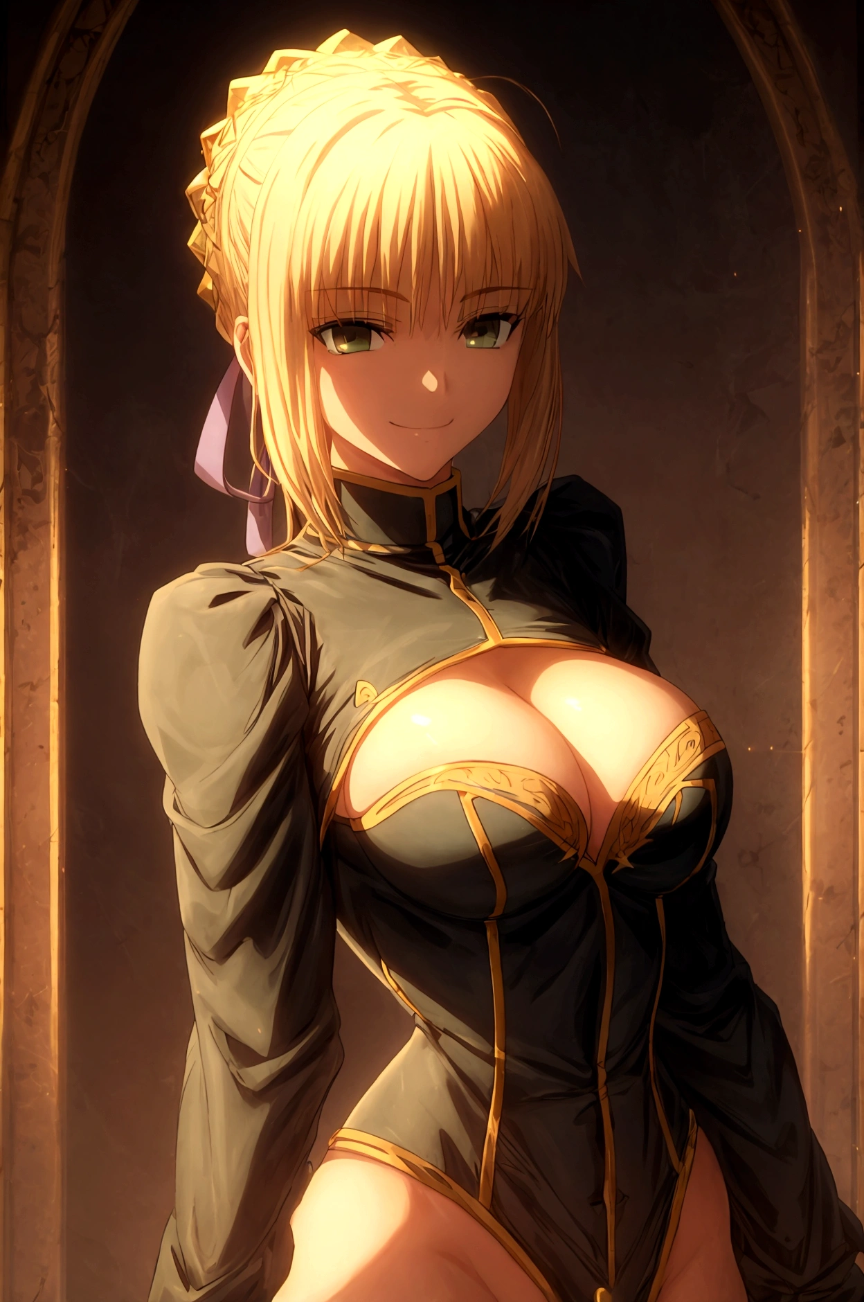 Saber huge breasts bunny suit smile 