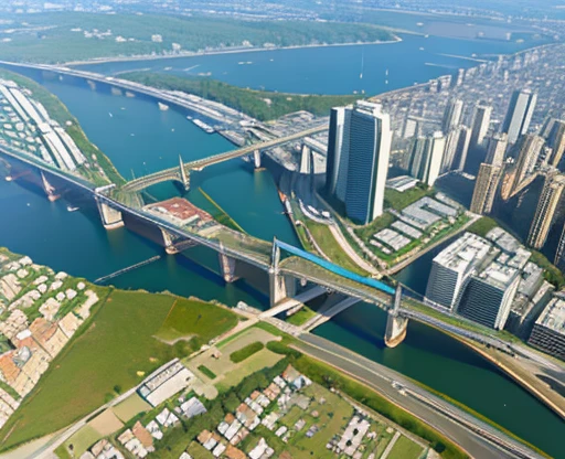((masterpiece)),((best quality)),((high detail)),((realistic,)), photograph satellite view Angle of photograph from above Angle of the Sky .
Modern city, street architecture,bridges, ocidental architecture, river, beach, modern prices, 5-star hotels, squares with statues.