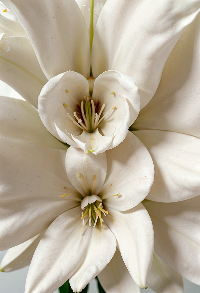 white Lily flower on white background, photo