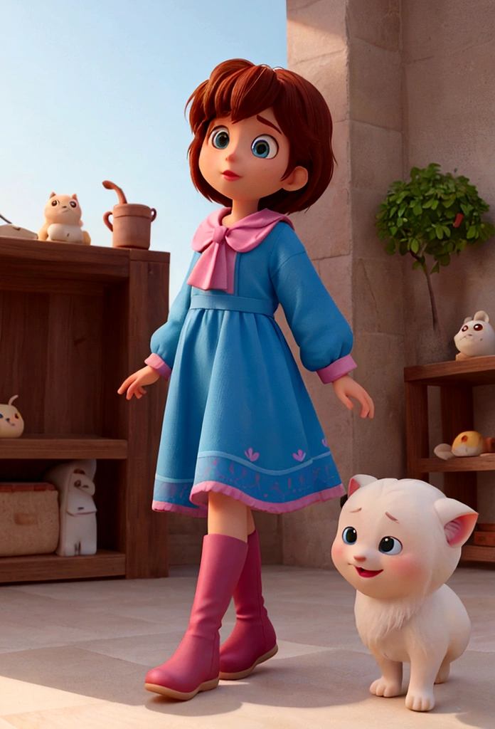 One to one story image in a YouTube video in Pixar format, She is the little alabester, 