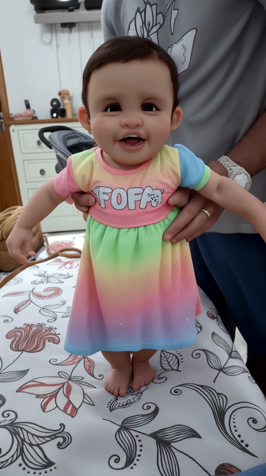 plucked baby in a blue costume sitting in a stroller, one blue ) and huge bat ears, very low quality image, happy with his mouth open, diego 5, Lilo e Stitch, José Miguel Roman France, full costume, edited, smiling lightly, Riyad Cassim, photoshot, alanis guillen, photoshot do álbum, goodnight
