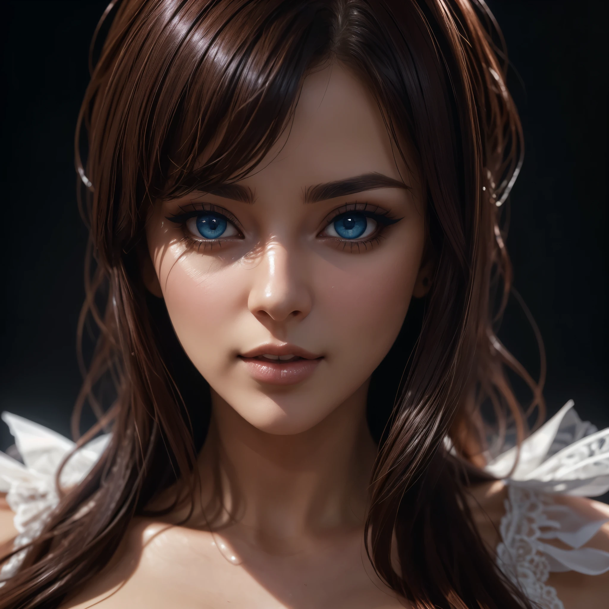 (((Full body 1.1, panorama, full-length, wallpaper, photo-posing, for magazine cover 1.1))), (((( very beautiful eyes 1.1)))). (perfect details: 1.1), (beautiful and clear background: 1.2), (extremely detailed CG, ultra detailed, best shadow: 1.1), (((finely detailed beautiful eyes))), (full length 1.1).a very beautiful woman with dark skin, red hair in a bob hairstyle, expressive blue eyes, wearing white lace lingerie, in a bedroom setting with a sexy and erotic atmosphere,(best quality,4k,8k,highres,masterpiece:1.2), ultra-detailed,(realistic,photorealistic,photo-realistic:1.37),portrait,glamorous,dramatic lighting,cinematic,chiaroscuro HDMI, HDRI, UDHD,(( Scatter effect)), (( volume effect 1.1)), (( Depth sharpness 1.1)), ((fisheye lens)).(perfect details: 1.1), (beautiful and clear background: 1.2), (extremely detailed CG, ultra detailed, best shadow: 1.1), (finely detailed beautiful eyes) , (full-length 1.1)