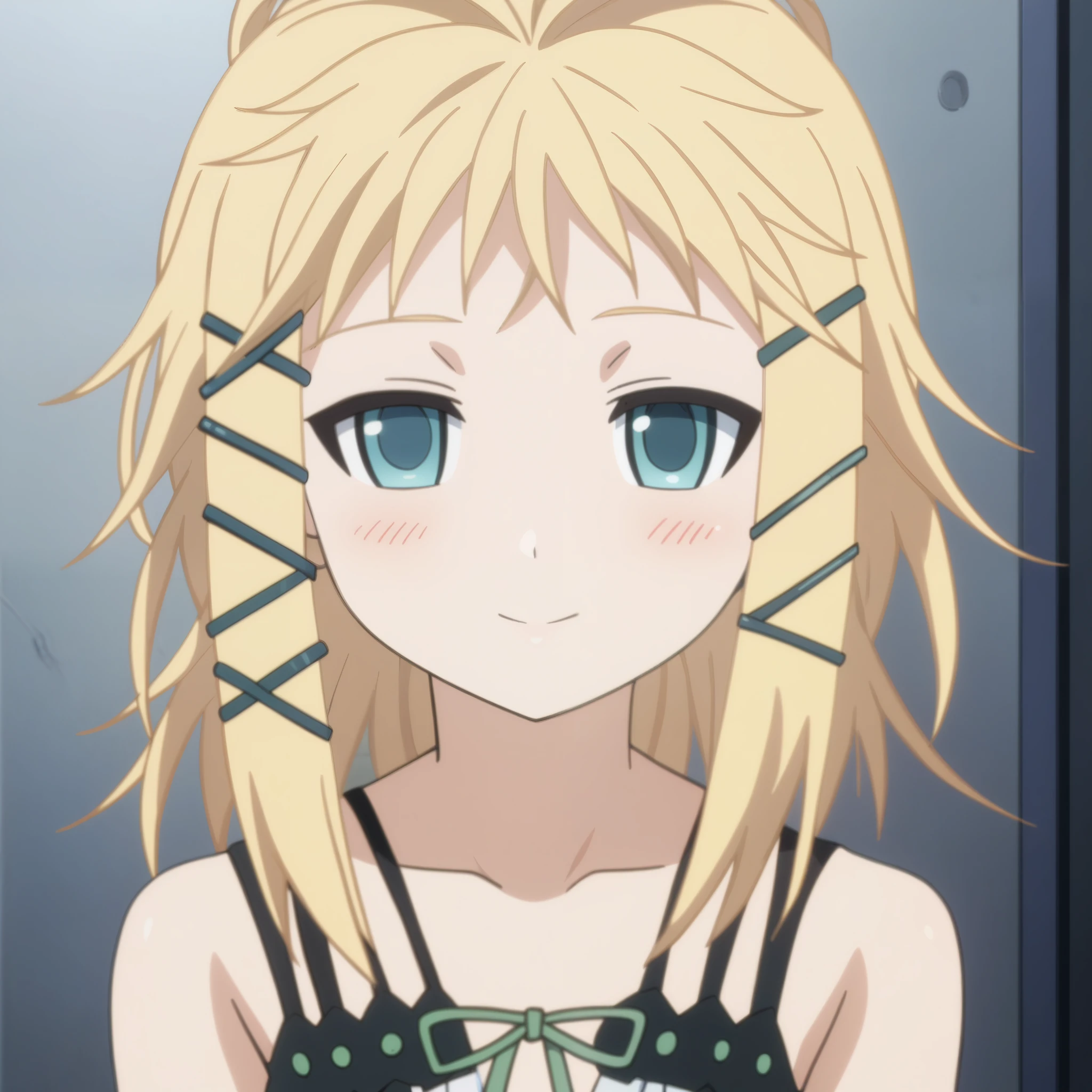 score_9, score_8_up, score_7_up, source anime, prefect lighting, very aesthetic, BREAK, anime screencap, anime coloring,
1girl, tina sprout, black bullet, blonde hair, blue eyes, hair ornament
BREAK, looking at viewer, light smile, blush, portrait, room,
BREAK,