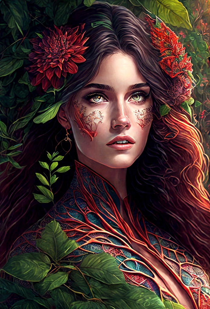Aranha como mulher na floresta profunda