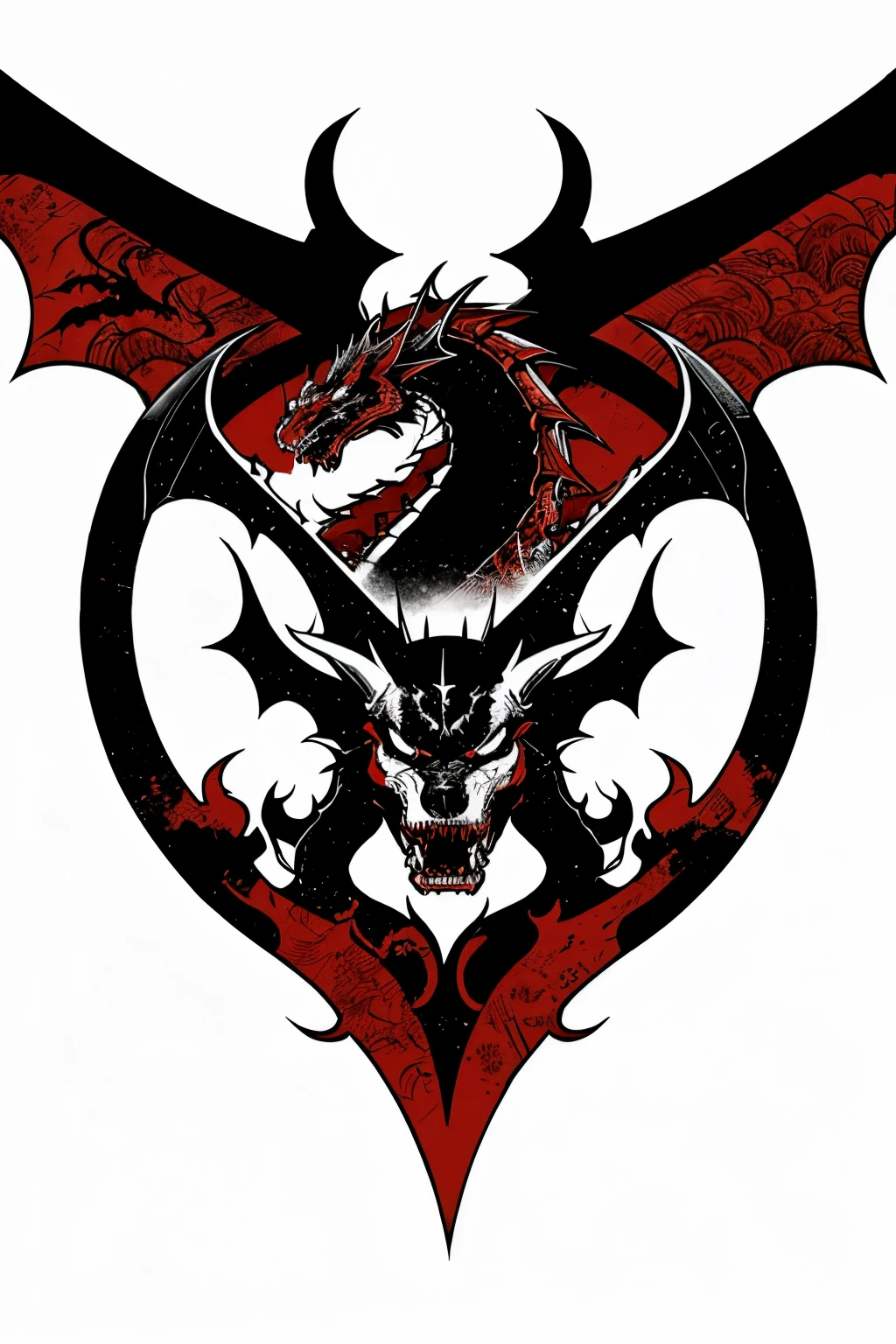 Quiero que me des una bandera Yakuza y que tenga colores rojo, black and white and its logo is a dragon.