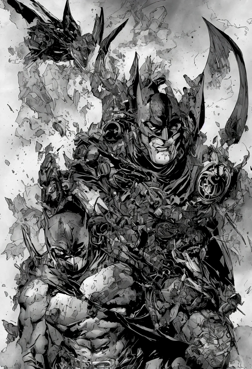 <lora:Marc Silvestri Style:1>Marc Silvestri Style - coloring page artwork black and white artwork hallloween wolfman batteling a vampire in the graveyard