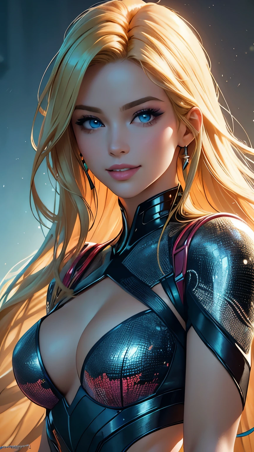 (masterpiece, Highest quality, High resolution:1.2), (Realistic:1.2), (Complex and beautiful:1.2), (Detailed light:1.2), (Soft lighting, Side lighting, reflected light), (colorful, Dynamic Angle), \Cammy White\, Upper Body Shot, Upper Body Shot, Cute Fashion Photography, Intense long hair, Blonde, Twin Blade, beret, (Red Hat:1.3), blue eyes, Green leotard, No sleeve, Red gloves, Fingerless gloves, Camouflage, Arms at your sides, Straight, (High resolution textures), Dynamic pose, Bokeh, Glowing Web, Light passing through hair, (Abstract background:1.3), (Official Art), (Realistic skin texture:1.2), (sharp)