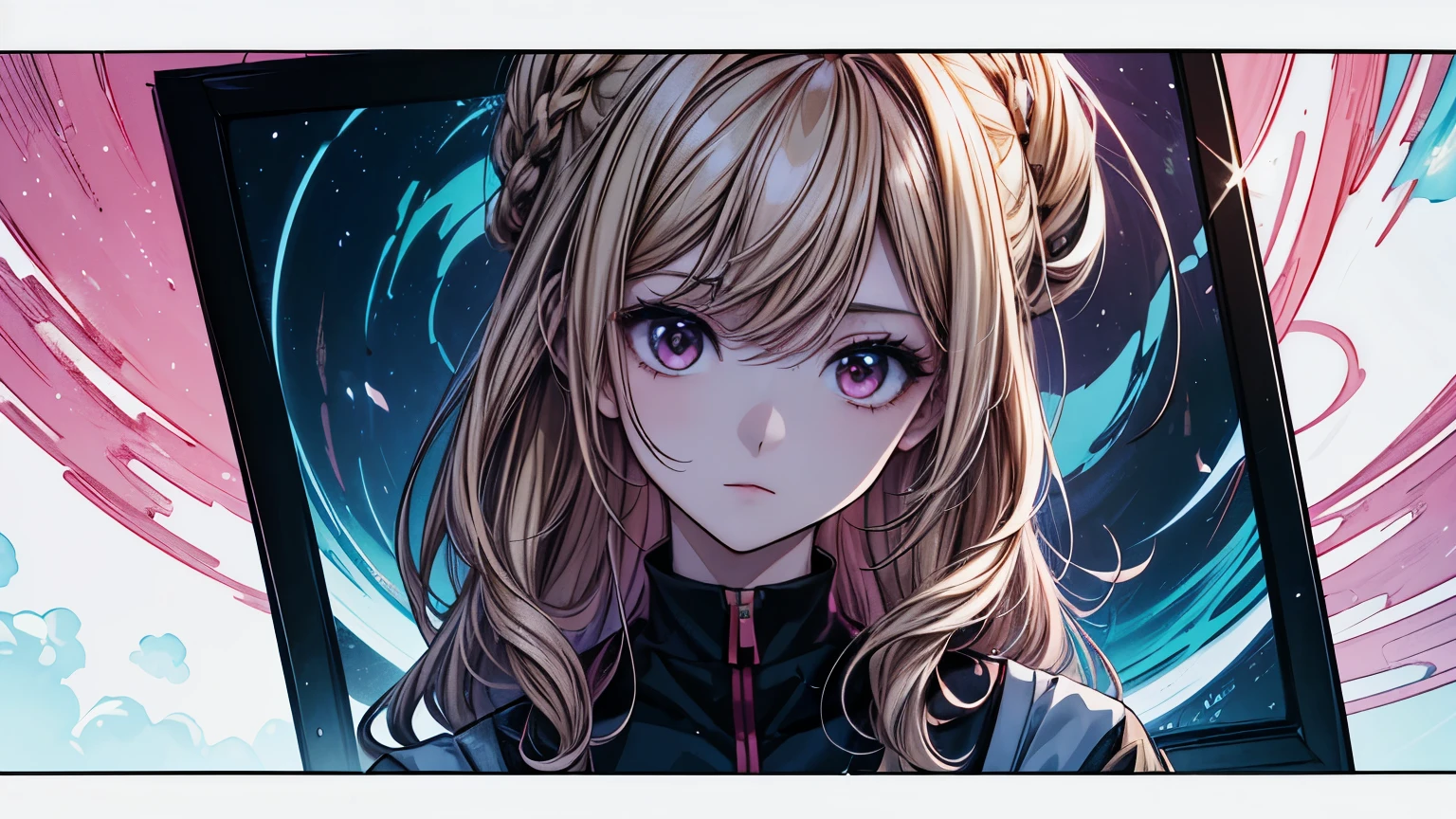 Chica anime con largo cabello rosado y ojos azules parada en un bosque., arte de anime digital detallado, estilo anime 4k, hermoso retrato animado, retrato, caballeros del zodiaco, , fondo de pantalla de arte anime 4k, Fondo de pantalla de arte animado 4K, chica anime rubia con pelo largo, Arte detallado de alta calidad 8K, fondo de pantalla de arte anime 8 k, princesa de pelo rosado, arte de anime detallado