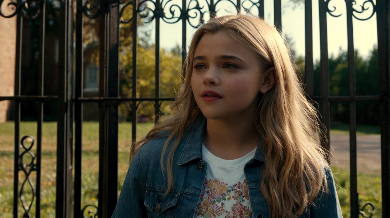 straight girl in your house , Movie screenshot, # movie, Chloë Grace Moretz, wonderful scene, screenshot from a movie, Eleven/milie bobbie brown, high resolution movie still, photo from a live action movie, high quality film, frame from a film, film, filmed from film