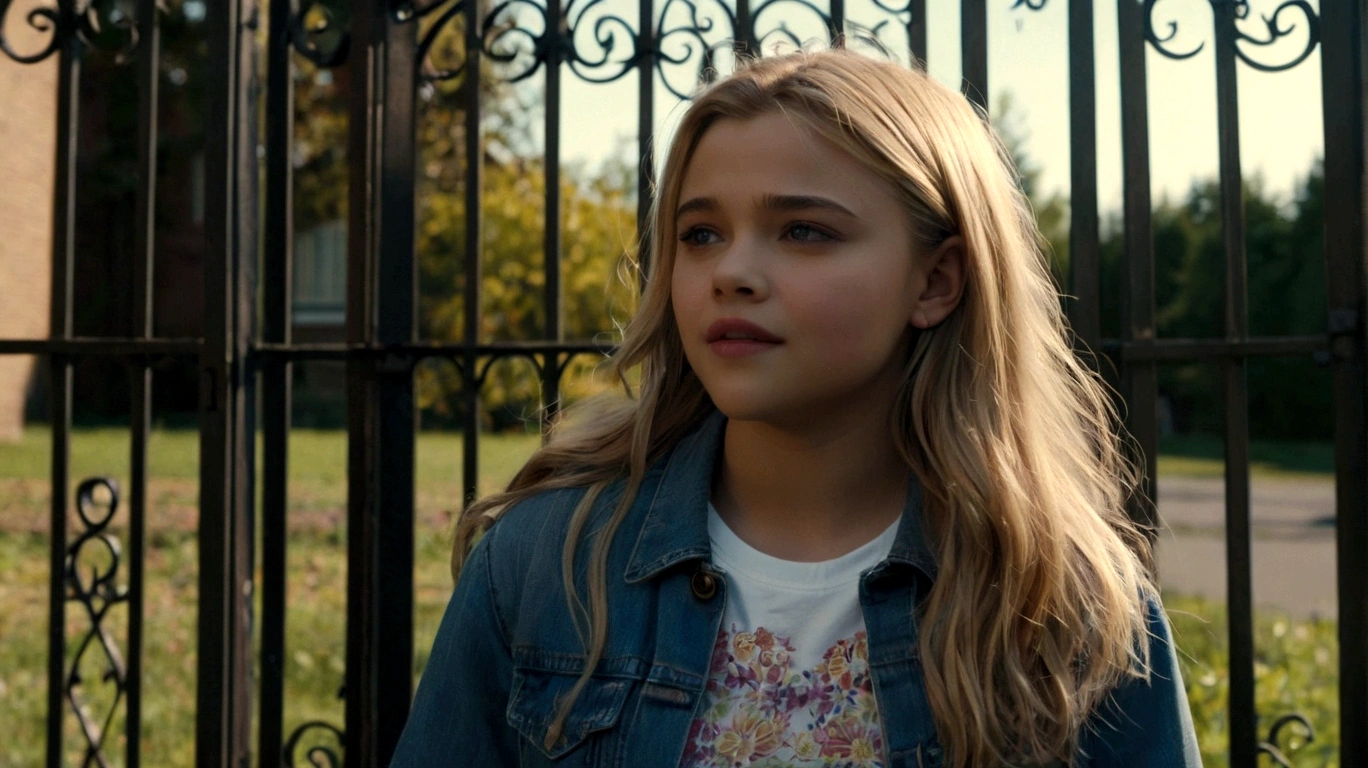 straight girl in your house , Movie screenshot, # movie, Chloë Grace Moretz, wonderful scene, screenshot from a movie, Eleven/milie bobbie brown, high resolution movie still, photo from a live action movie, high quality film, frame from a film, film, filmed from film