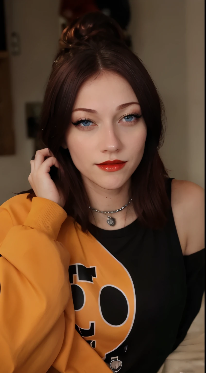 cum, red lips, mascara, blue eyes, eyeline, blush, glossy