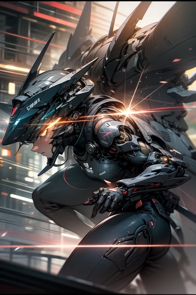 slow shutter, (blur:1.3), anime style, super fine illustration, highly detailed, dynamic angle, beautiful detailed, 8k, At night in a cyberpunk city, BREAK a female cyborg made of steel is on the street, BREAK engaged in an intense street fight with a male cyborg. Sparks are flying. BREAK The fight creates a tense atmosphere as neon lights shine and the sound of clashing metal echoes