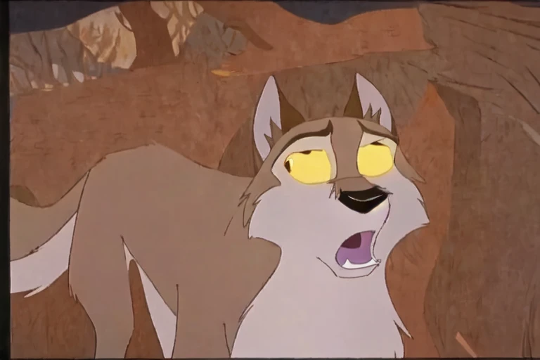 balto, full body, feral, detailed, detailed eyes, quadruped, muscular, pectorals:1.1, wfa anatomy, black lineart, black outline, male, masculine, adult, wolf body, wolf tail, brown iris, yellow sclera, cartoon shading, cel shaded:1.0, white background, stern eyes, full body, paws