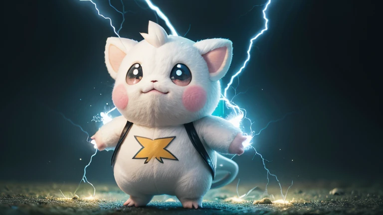 create a mascot inspired by the Pokémon togedemaru with electrified lightning