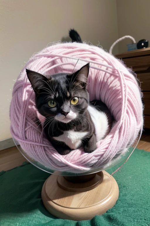Cute anime cat fun ball of yarn