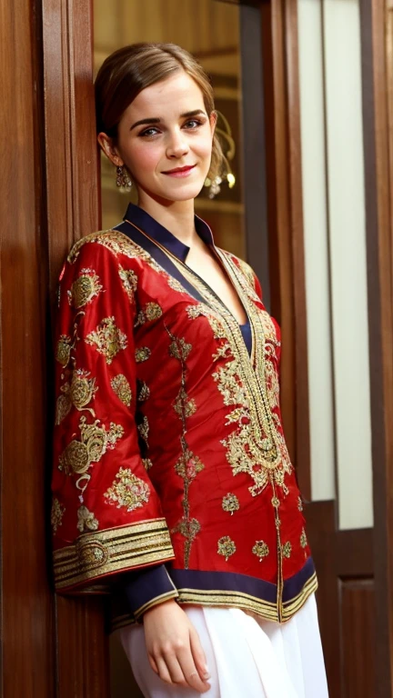 Emma Watson dressed in traditional Turkish clothing and a sexy smile.